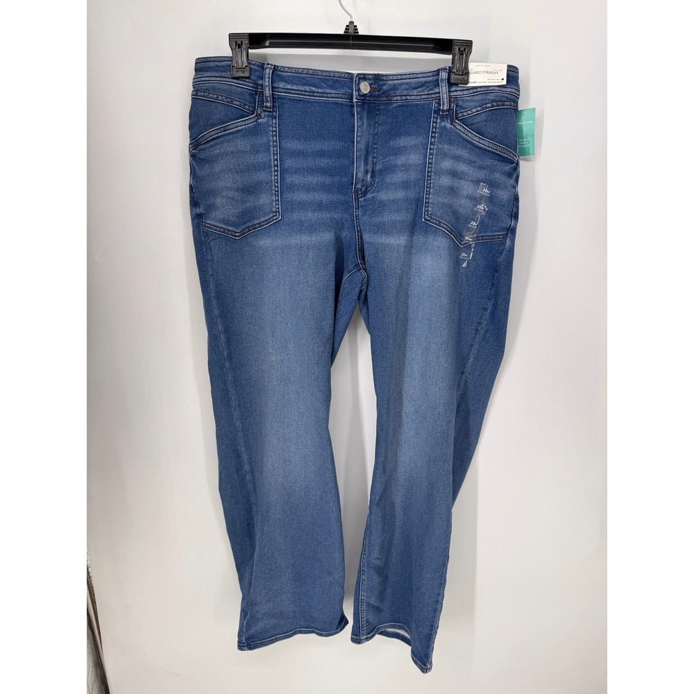 Maurices Jeans Women 20W Blue NWT Mid Rise Relaxed Straight Leg Denim